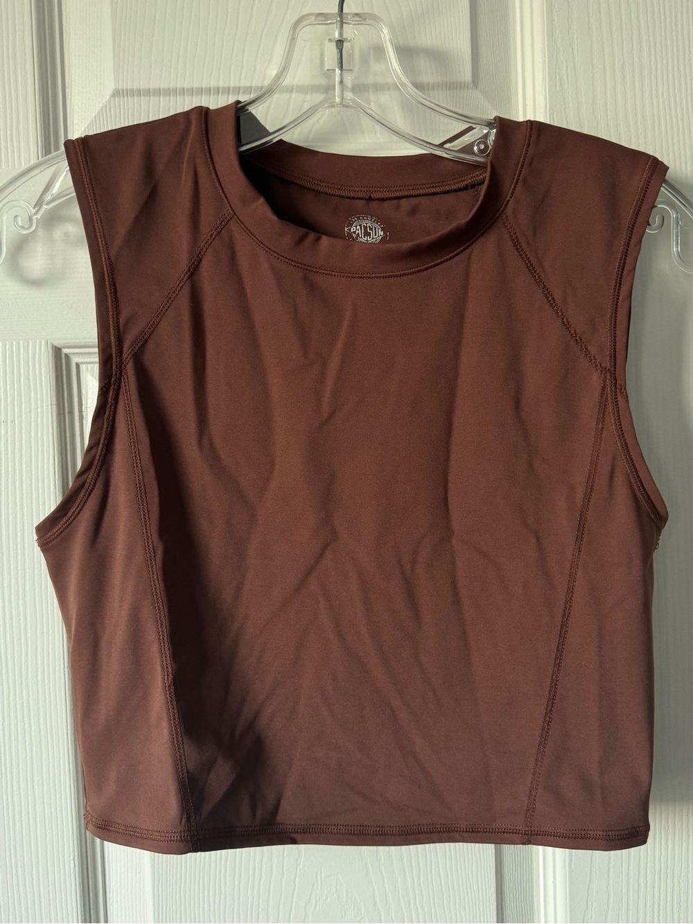 PacSun brown crop swim top
